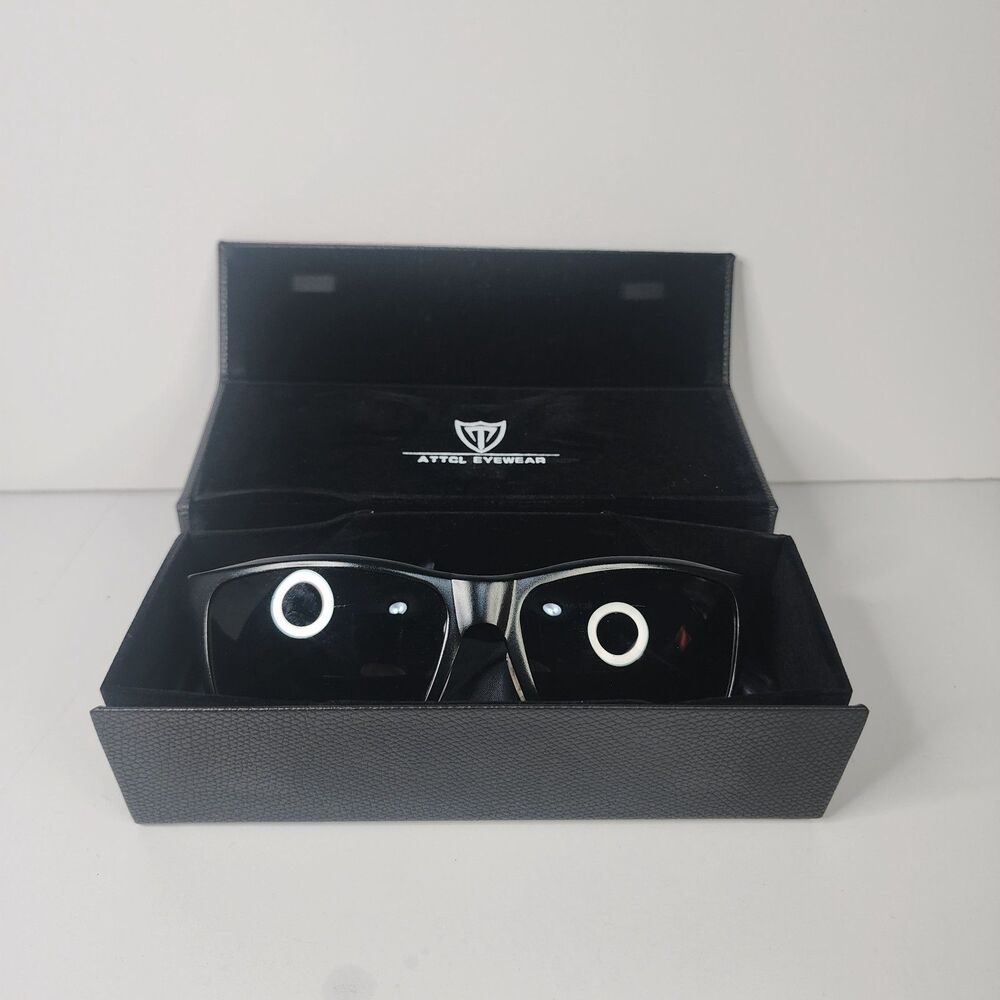 ATTCL Men's Polarized Sports Sunglasses - Black Wrap Around with Case